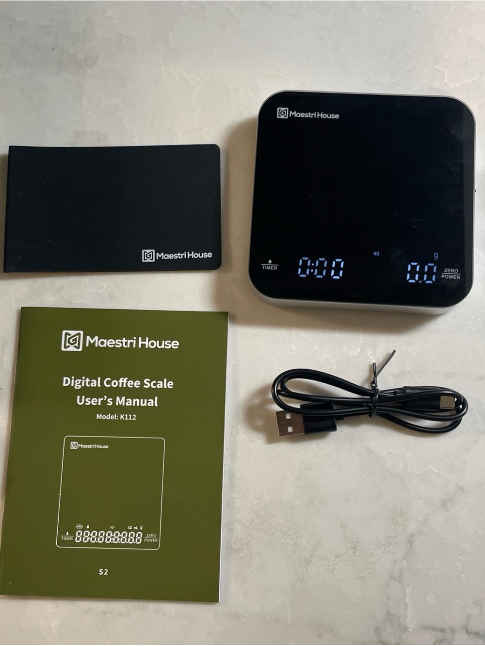 Black Digital Coffee Scale with Timer
